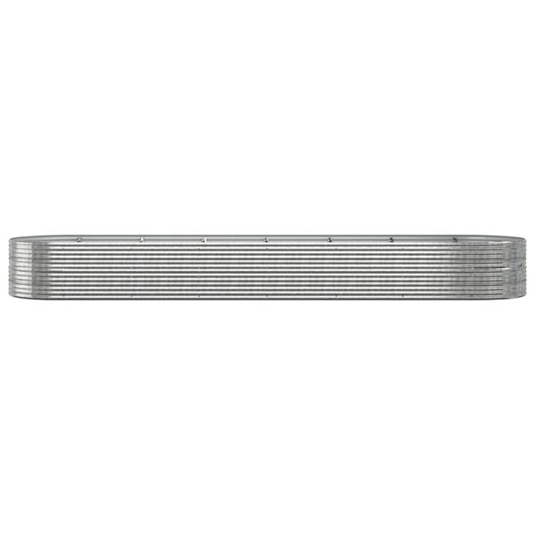 vidaXL Ζαρντινιέρα Ασημί 586x140x68 εκ. Ατσάλι με Ηλεκτρ. Βαφή Πούδρας