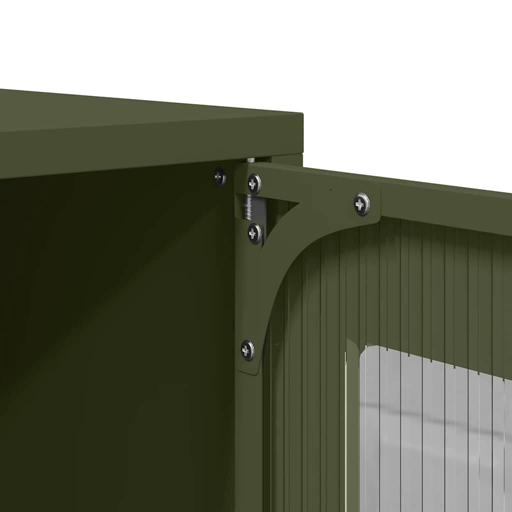 vidaXL Highboard Ελαιοπράσινο 68x39x107 cm Ατσάλι