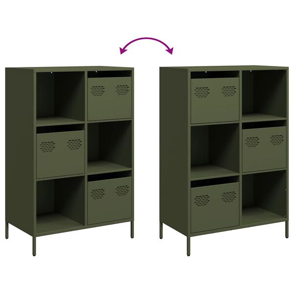 vidaXL Ντουλάπι Πράσινο Λαδί 68x39x103,5 εκ. από Ατσάλι