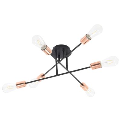 vidaXL Φωτιστικό Οροφής με Λαμπτήρες Filament 2 W Μαύρο/Χάλκινο Ε27