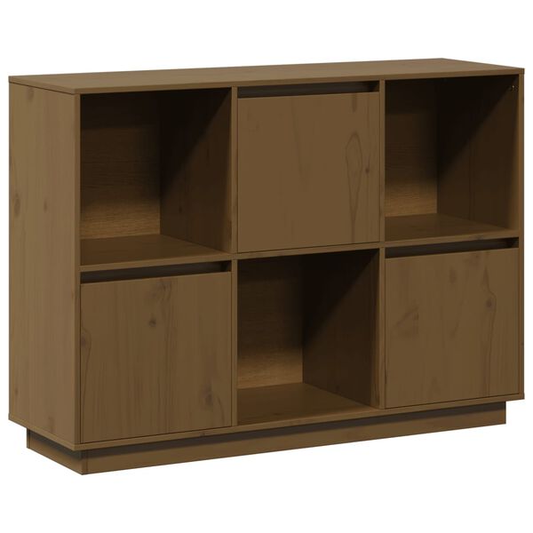 vidaXL Ντουλάπι Καφέ Μελί 110,5x35x80 εκ. από Μασίφ Ξύλο Πεύκου