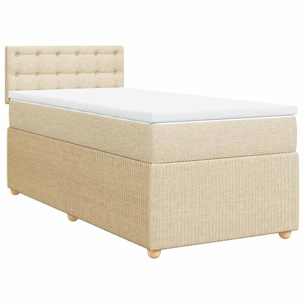 vidaXL &Kappa;&rho;&epsilon;&beta;ά&tau;&iota; Boxspring &mu;&epsilon; &Sigma;&tau;&rho;ώ&mu;&alpha; &Kappa;&rho;&epsilon;&mu; 80 x 200 &epsilon;&kappa;. &Upsilon;&phi;&alpha;&sigma;&mu;ά&tau;&iota;&nu;&omicron;