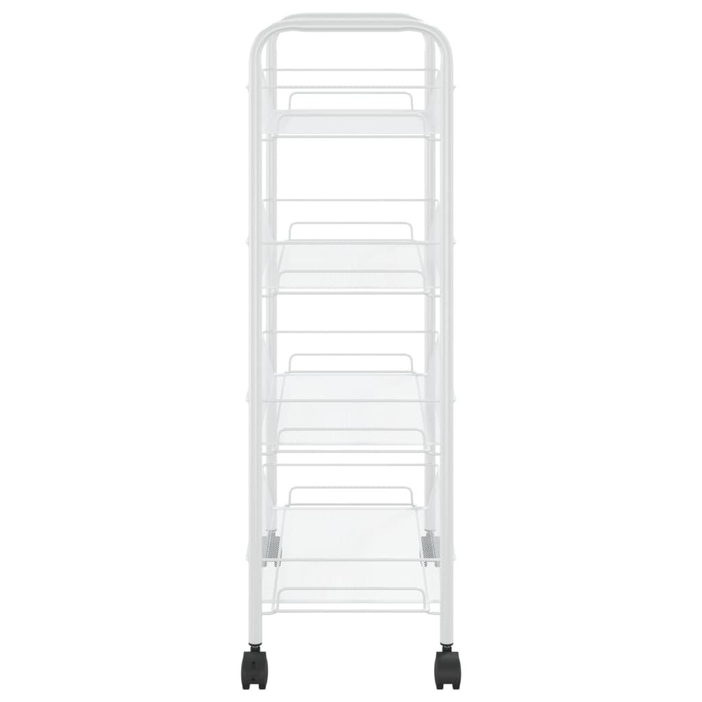 vidaXL Τρόλεϊ Κουζίνας 4 Επιπέδων Λευκό 46 x 26 x 85 εκ. Σιδερένιο
