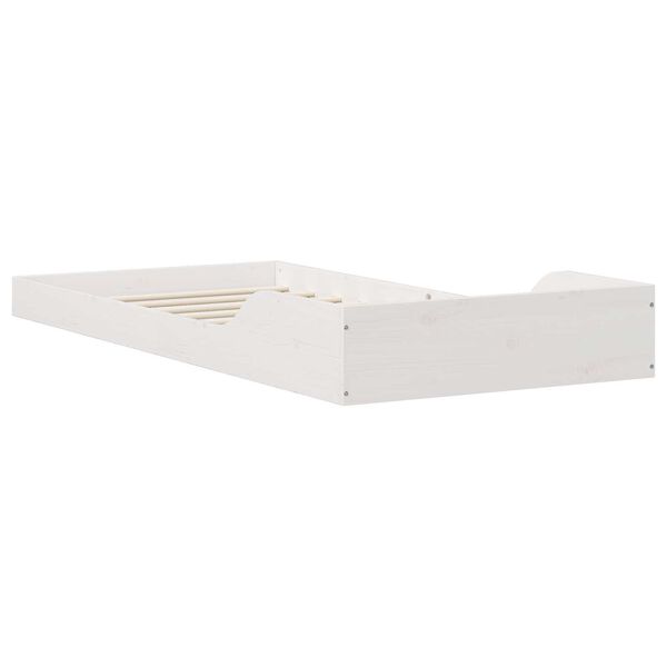 vidaXL Σκελετός Κρεβατιού Λευκό 80 x 210 cm Μασίφ ξύλο πεύκου