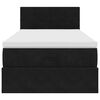 vidaXL Οθωμανικό κρεβάτι με στρώμα & LEDs Μαύρο 80x200cm Velvet