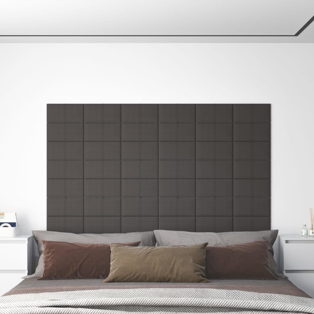 vidaXL Πάνελ Τοίχου 12 τεμ. Σκούρο Γκρι 30 x 15 εκ. 0,54 μ² Υφασμάτινα
