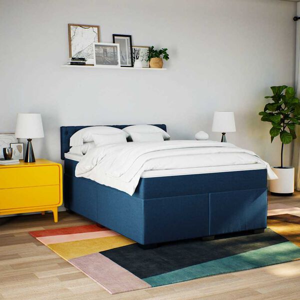 vidaXL &Kappa;&rho;&epsilon;&beta;ά&tau;&iota; Boxspring &mu;&epsilon; &Sigma;&tau;&rho;ώ&mu;&alpha; &Mu;&pi;&lambda;&epsilon; 140x190 &epsilon;&kappa;. &Upsilon;&phi;&alpha;&sigma;&mu;ά&tau;&iota;&nu;&omicron;