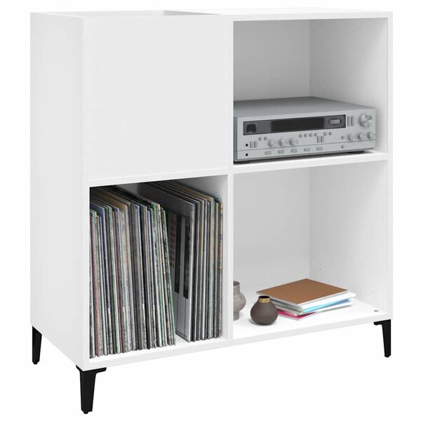 vidaXL Δισκοθήκη Λευκή 84,5 x 38 x 89 εκ. από Επεξεργασμένο Ξύλο