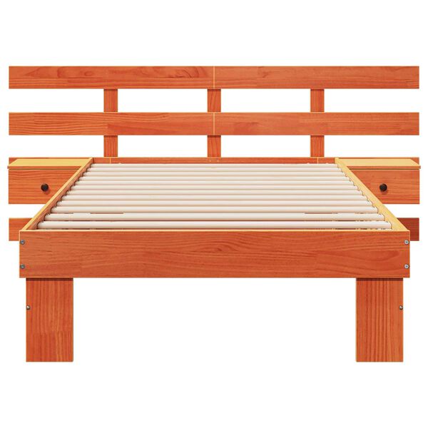 vidaXL Σκελετός Κρεβατιού Καφέ κεριού 75 x 190 cm Συμπαγές ξύλο πεύκου
