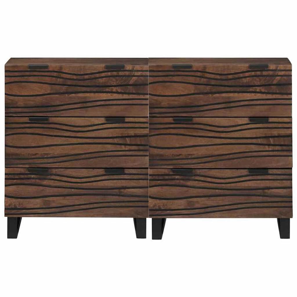 vidaXL Παραδοσιακά Πλευρικά Έπιπλα 2 pcs Καφέ 60 x 33.5 x 75 εκ.