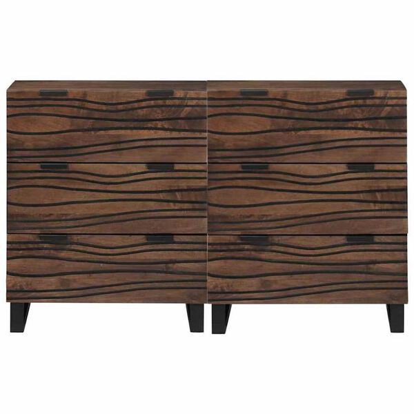 vidaXL Παραδοσιακά Πλευρικά Έπιπλα 2 pcs Καφέ 60 x 33.5 x 75 εκ.