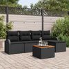 vidaXL Σετ Καναπέ Κήπου 6 pcs Μαύρο Πολυ ράταν