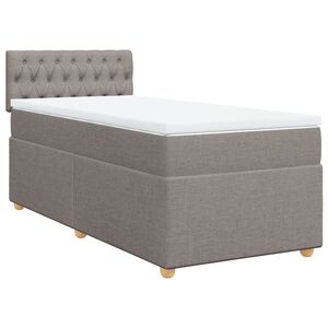 vidaXL Κρεβάτι Boxspring με Στρώμα Taupe 80x200 εκ. Υφασμάτινο