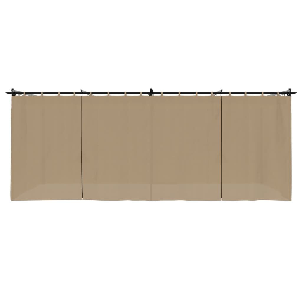 vidaXL Κιόσκι με Κουρτίνες Taupe 6x3 μ. Ατσάλινο