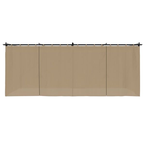 vidaXL Κιόσκι με Κουρτίνες Taupe 6x3 μ. Ατσάλινο