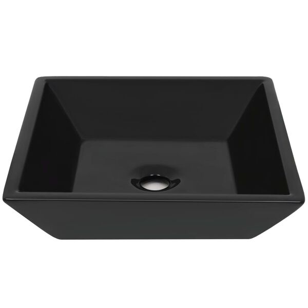 vidaXL Νιπτήρας Τετράγωνος Μαύρος 41,5 x 41,5 x 12 εκ. Κεραμικός
