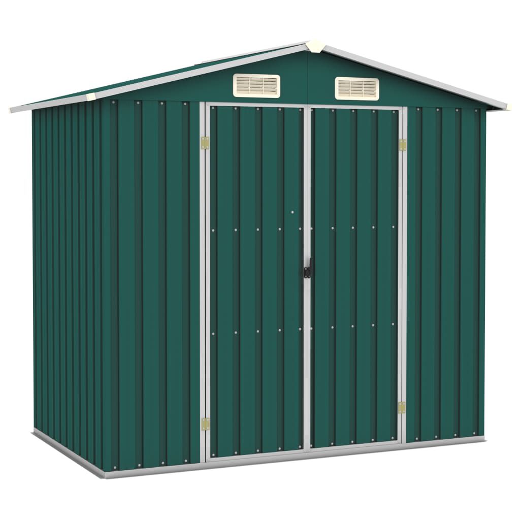 vidaXL Αποθήκη Κήπου Πράσινη 205 x 129 x 183 εκ. Γαλβανισμένο Ατσάλι