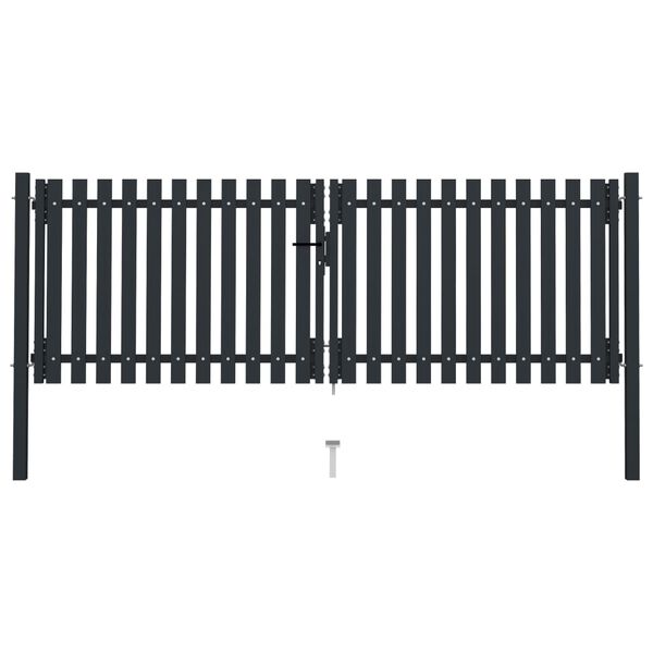 vidaXL Πόρτα Περίφραξης Διπλή Ανθρακί 306 x 125 εκ. Ατσάλινη
