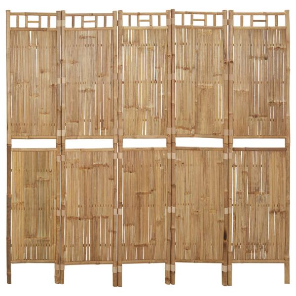 vidaXL Διαχωριστικό Δωματίου με 5 Πάνελ 200 x 180 εκ. από Μπαμπού