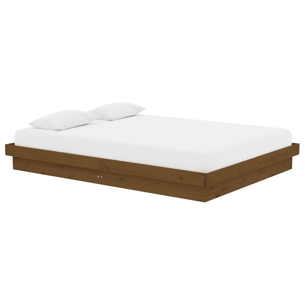 vidaXL Πλαίσιο Κρεβατιού Μελί 135 x 190 εκ Ξύλο Πεύκου Double