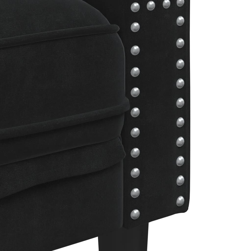 vidaXL Πολυθρόνα Chesterfield Μαύρο Βελούδινη