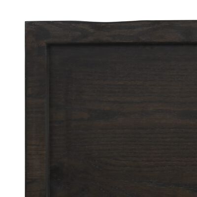 vidaXL Επιφ Τραπεζιού Αν Καφέ 80x50x(2-4)εκ. Ακατέργ. Μασίφ Ξύλο Δρυός