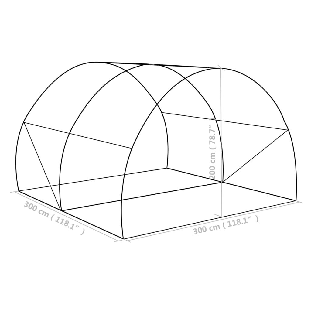vidaXL Θερμοκήπιο 9 μ² 300 x 300 x 200 εκ.
