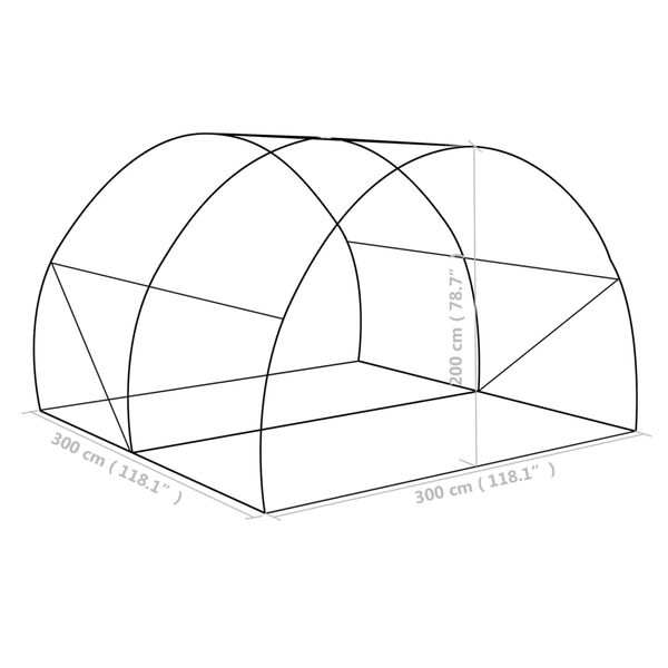 vidaXL Θερμοκήπιο 9 μ² 300 x 300 x 200 εκ.