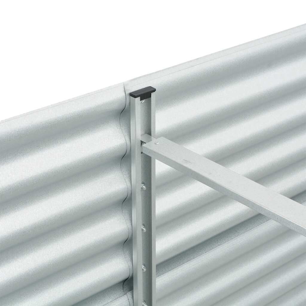 vidaXL Ζαρντινιέρα Υπερυψωμένη Ασημί 320x80x81 εκ. Γαλβανισμ. Χάλυβας