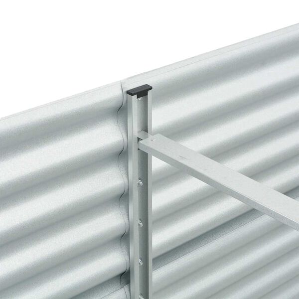 vidaXL Ζαρντινιέρα Υπερυψωμένη Ασημί 320x80x81 εκ. Γαλβανισμ. Χάλυβας