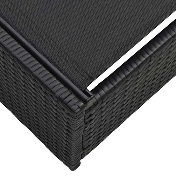 vidaXL Ξαπλώστρα με μαξιλάρι Μαύρο 60 x 200 x 27εκ συνθετικό ρατάν
