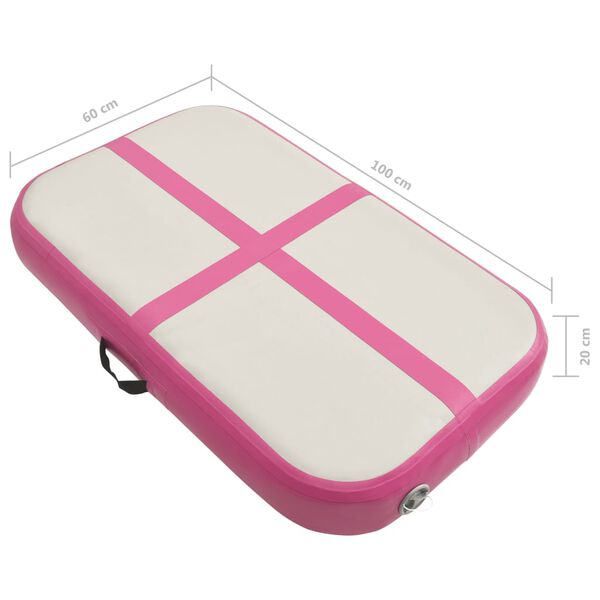 vidaXL Στρώμα Ενόργανης Φουσκωτό Ροζ 60 x 100 x 20 εκ. PVC με Τρόμπα