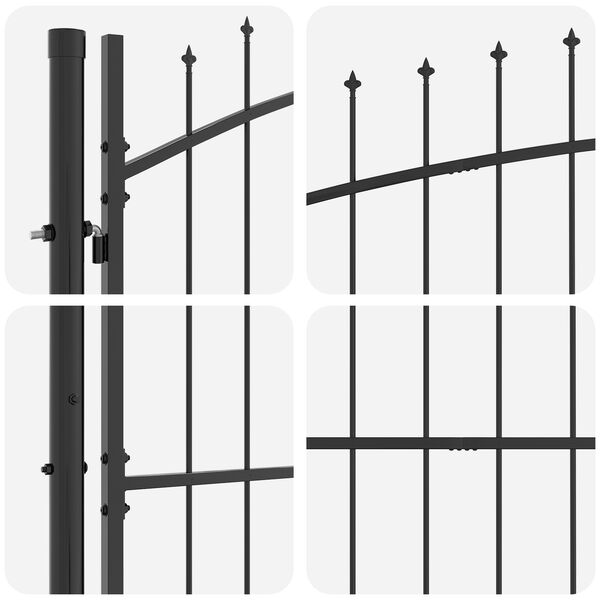 vidaXL Πύλη Κήπου Μαύρο 175 x 500 εκ