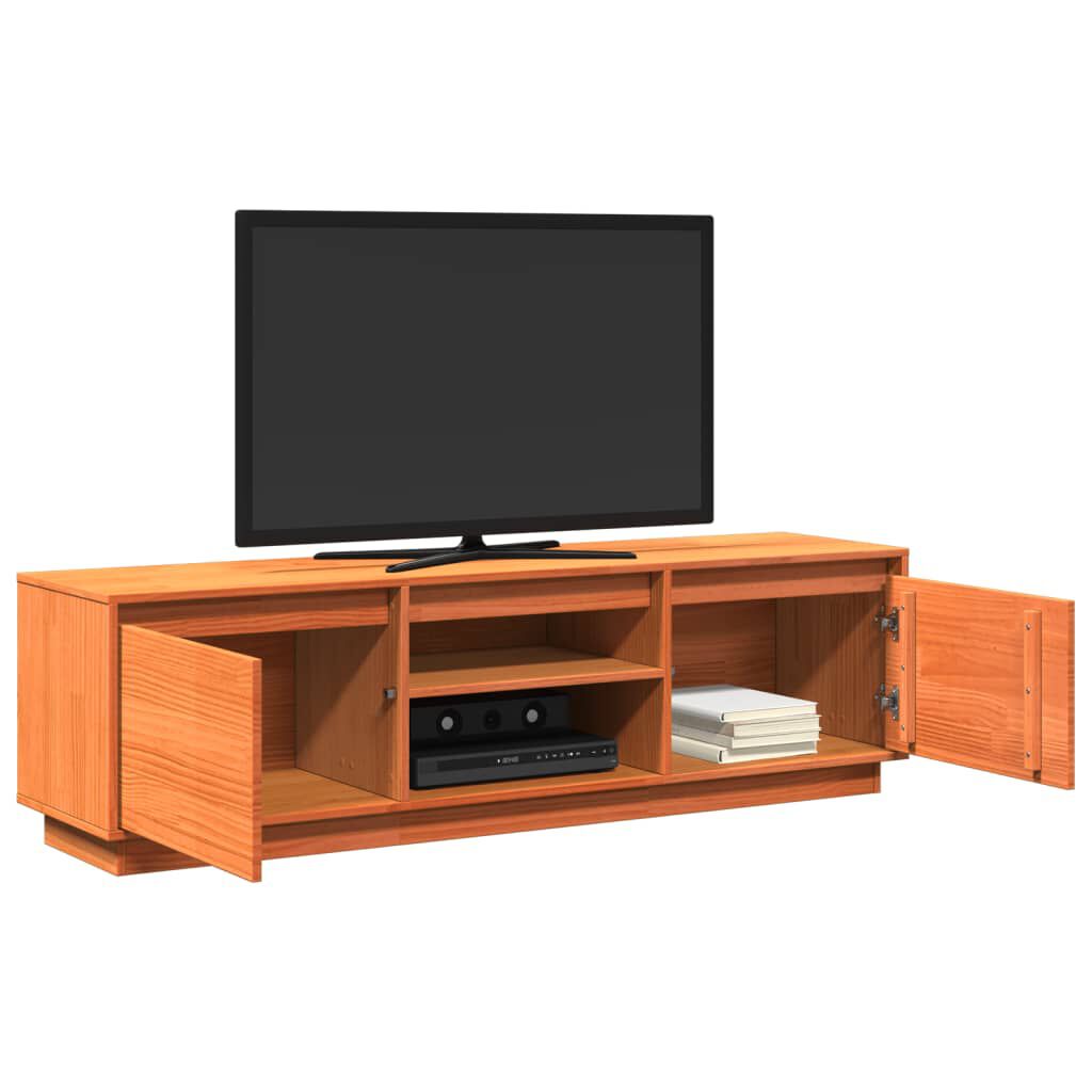 vidaXL Έπιπλο Τηλεόρασης Καφέ Μελί 140x35x40 εκ. από Μασίφ Ξύλο Πεύκου