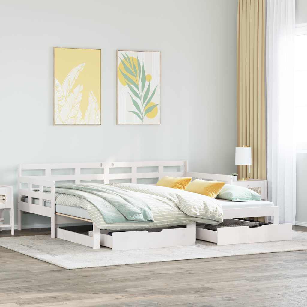 vidaXL Καναπές Κρεβάτι Συρόμενος Χωρίς Στρώμα 80x200 εκ. & Συρτάρια