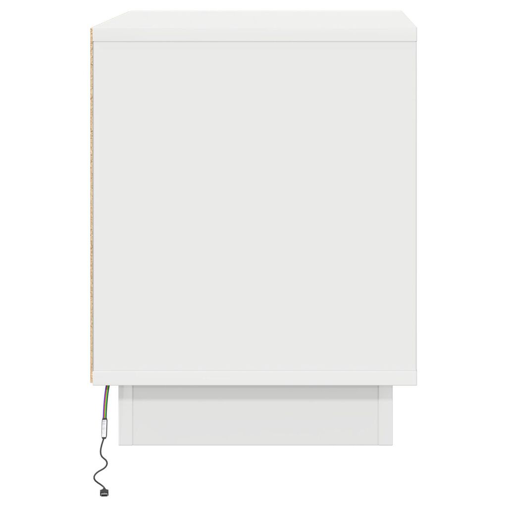 vidaXL Κομοδίνα με LED Φώτα 2 τμχ Λευκό 44x34,5x45 εκ