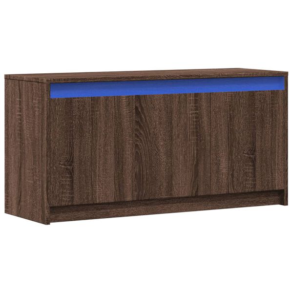 vidaXL Έπιπλο Τηλεόρασης με LED Καφέ Δρυς 100x34x50 εκ. από Επεξ. Ξύλο