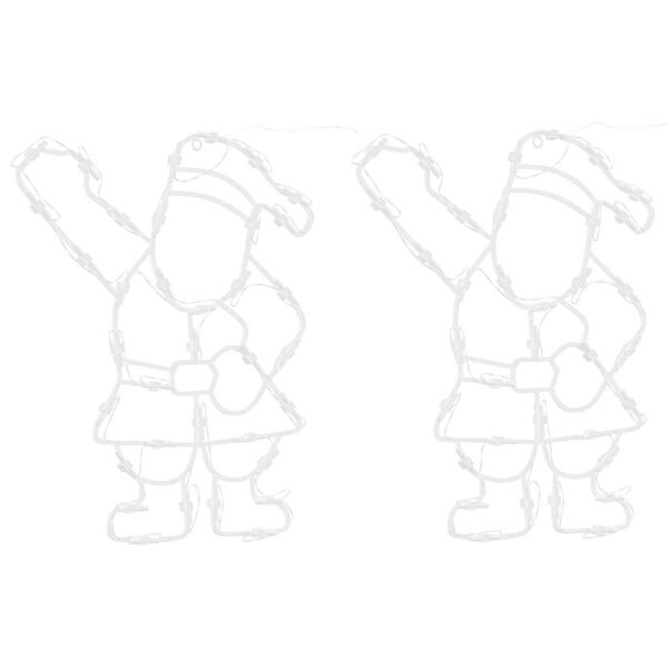 vidaXL Χριστουγεννιάτικα φώτα Santa Silhouette 2 τεμάχια 35 LED