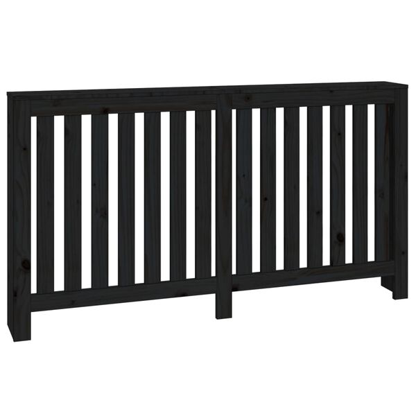 vidaXL Κάλυμμα Καλοριφέρ Μαύρο 153x19x84 εκ. από Μασίφ Ξύλο Πεύκου