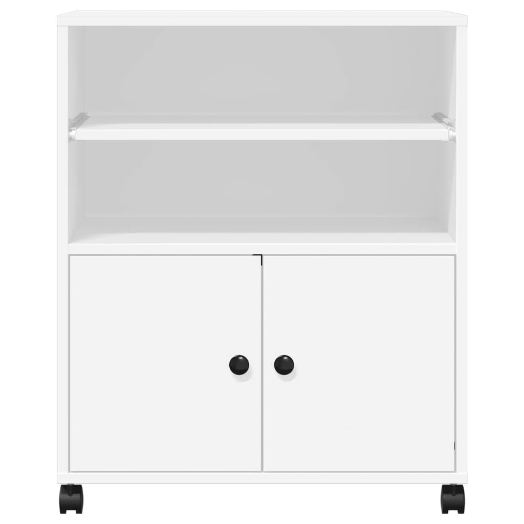 vidaXL Βάση Εκτυπωτή με Ρόδες Λευκή 60 x 48 x 74 εκ.