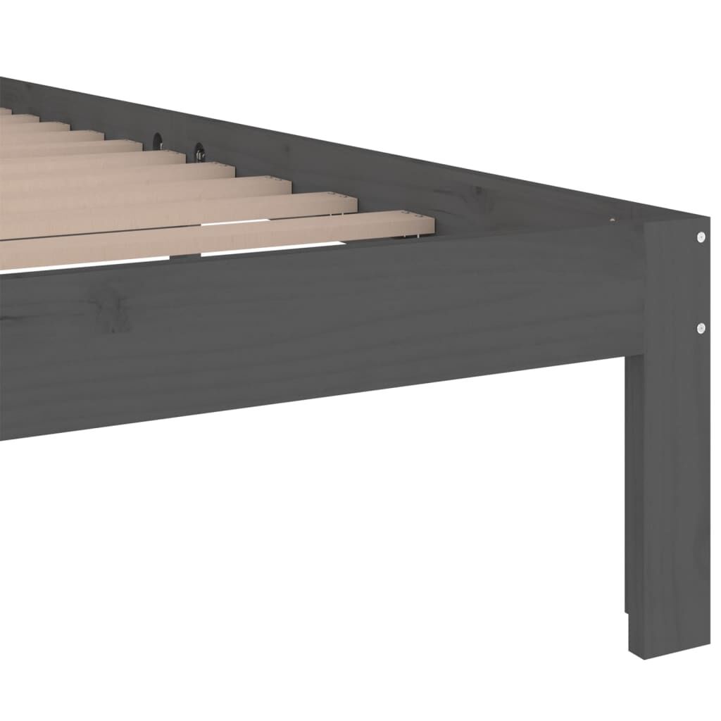 vidaXL Πλαίσιο Κρεβατιού Γκρι 150 x 200 εκ. Μασίφ Ξύλο King Size