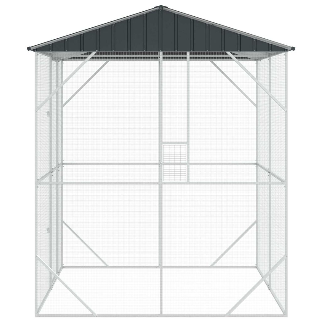 vidaXL Κλουβί Πουλιών Ανθρακί 215 x 208 x 247 εκ Γαλβανισμένος χάλυβας