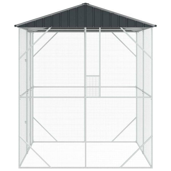 vidaXL Κλουβί Πουλιών Ανθρακί 215 x 208 x 247 εκ Γαλβανισμένος χάλυβας