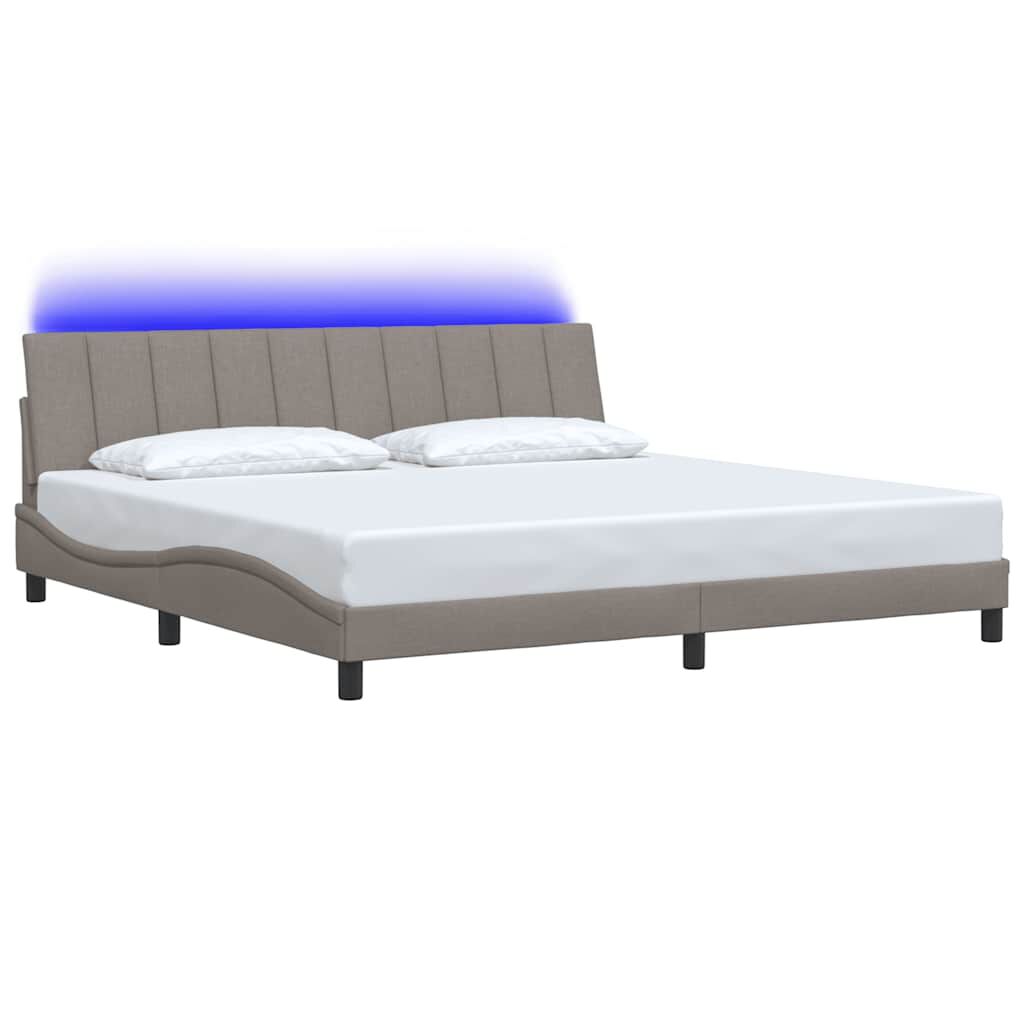 vidaXL Σκελετός Κρεβατιού Χωρίς Στρώμα Taupe 200x200 εκ.Υφασμάτινο