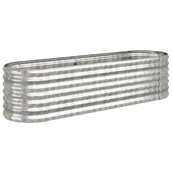 vidaXL Ζαρντινιέρα Ασημί 152x40x36 εκ. Ατσάλι με Ηλεκτρ. Βαφή Πούδρας