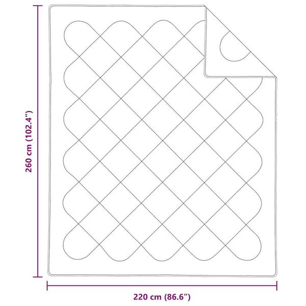 vidaXL Σετ Κουβέρτας με μαξιλάρι 3 pcs Λευκό 260 x 220 εκ. Μικροΐνες