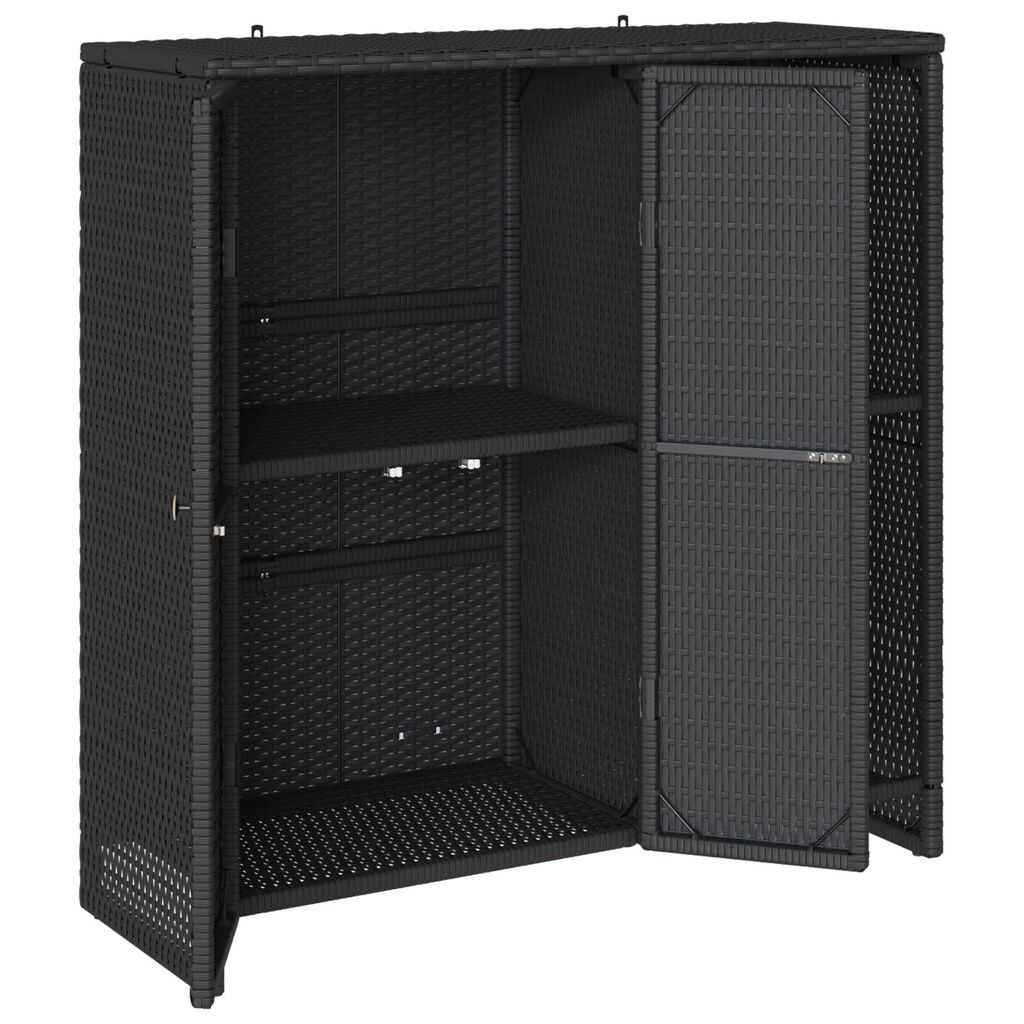 vidaXL Ντουλάπα αποθήκευσης Μαύρη 100x36x102 εκ. Ρατάν