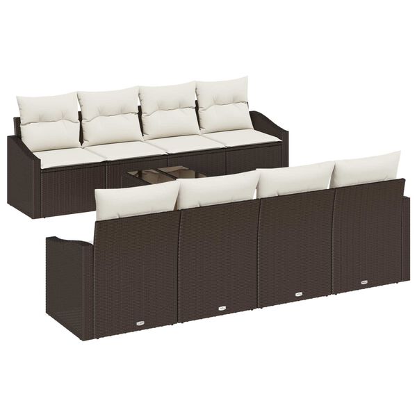 vidaXL Σετ Καναπέ Κήπου 7 pcs Καφέ και Κρέμα 55 x 55 x 37 εκ