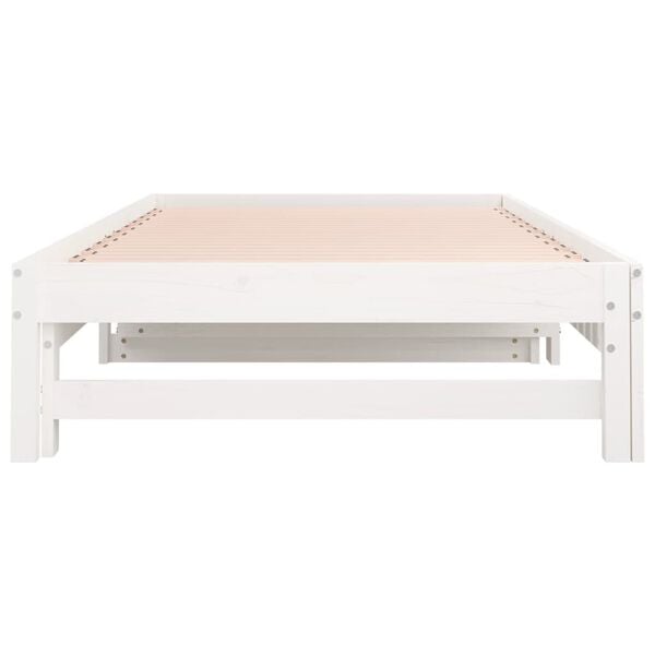 vidaXL Καναπές Κρεβάτι Συρόμενος Λευκός 2x(90x200) εκ. Μασίφ Πεύκο