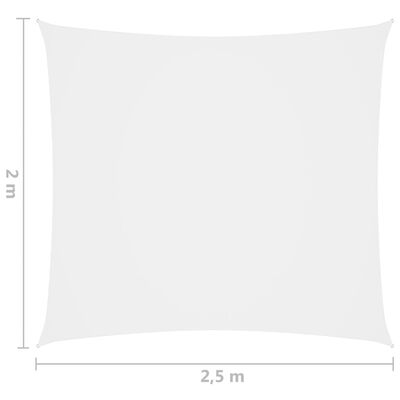 vidaXL Πανί Σκίασης Ορθογώνιο Λευκό 2 x 2,5 μ. από Ύφασμα Oxford